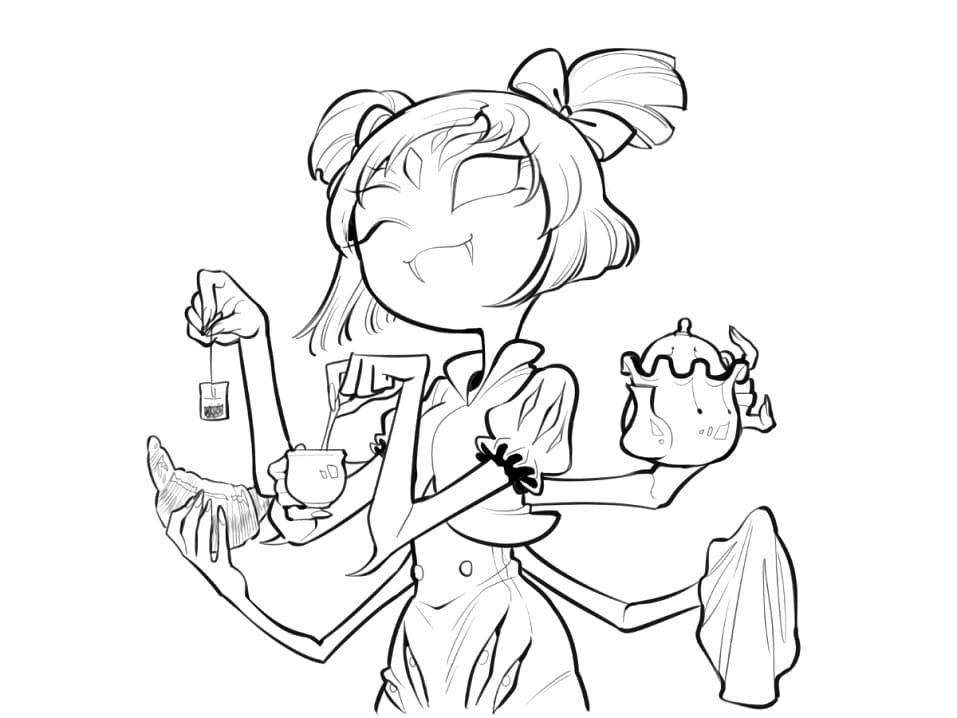 Desenho deUndertale Muffet para colorir