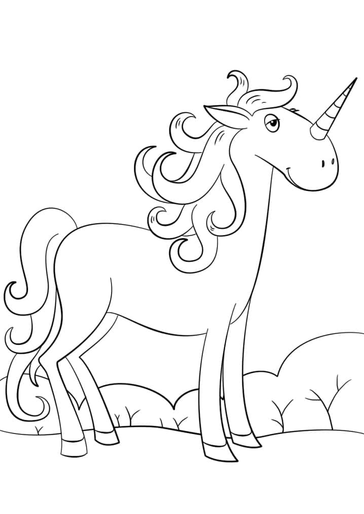 Desenho de Unicórnio Kawaii 12 para colorir