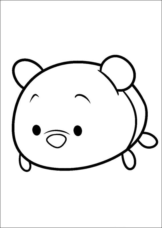 Desenho de Ursinho Pooh Tsum Tsum para colorir