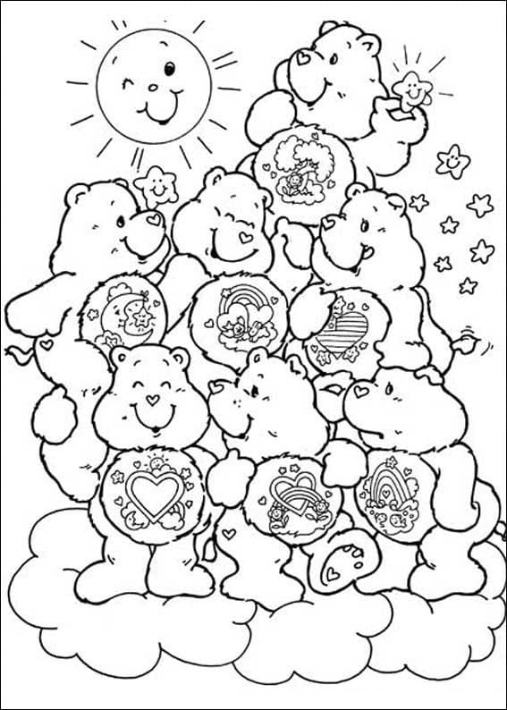 Desenhos de Ursinhos Carinhosos para colorir