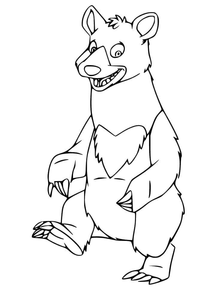 Desenho de Urso Negro de Desenho Animado para colorir