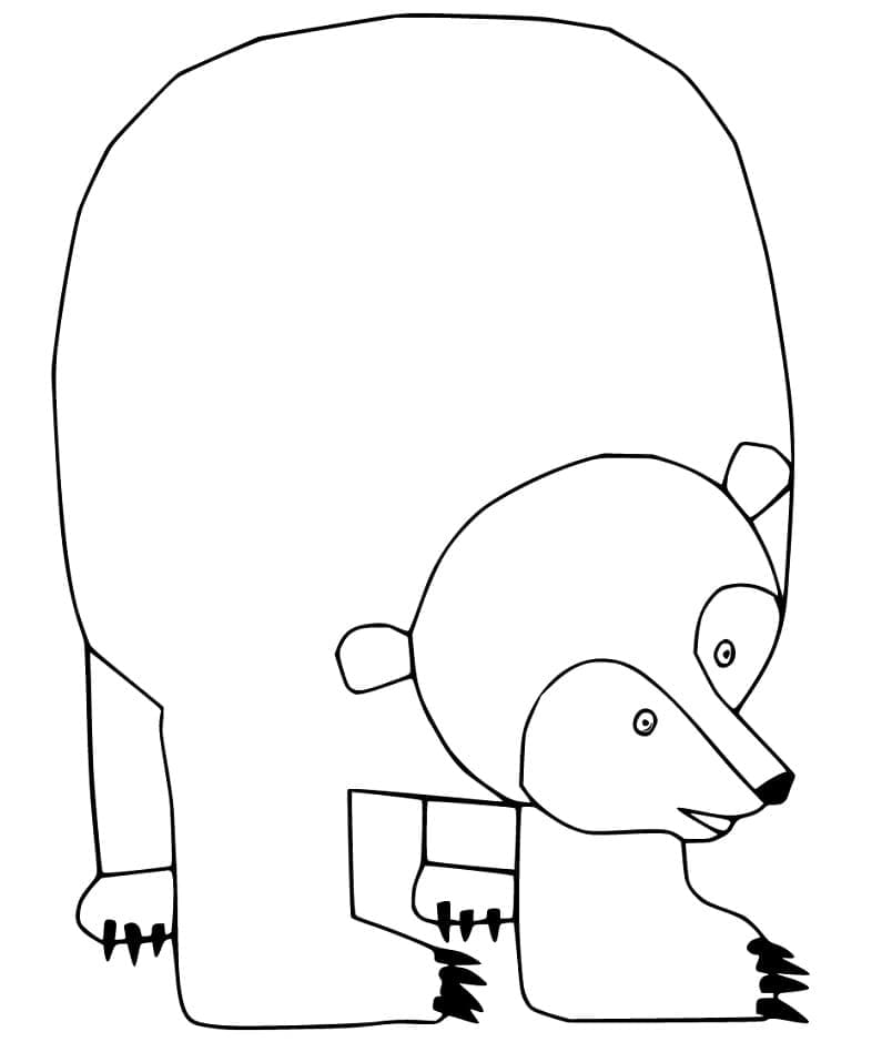 Desenho de Urso Pardo Fácil para colorir