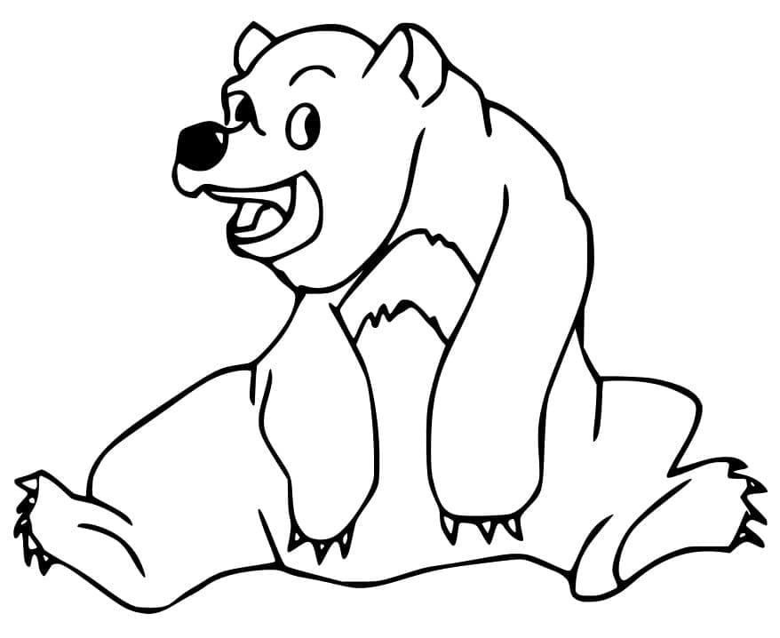 Desenho de Urso Pardo Rindo para colorir