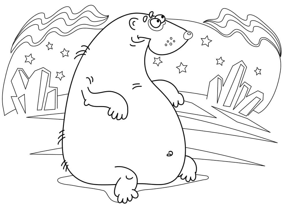 Desenho deUrso Polar Fofo 2 para colorir