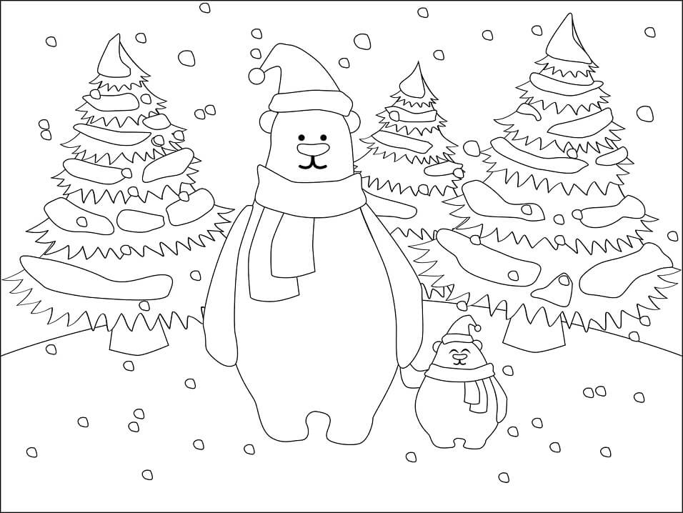 Desenho de Urso Polar Fofo 3 para colorir