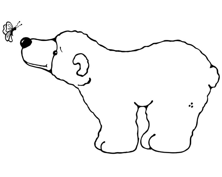 Desenho deUrso Polar Fofo 5 para colorir