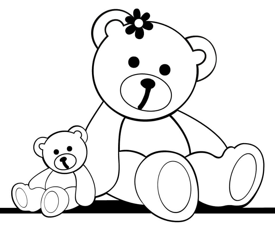 Desenho de Urso Teddy Fofo 2 para colorir