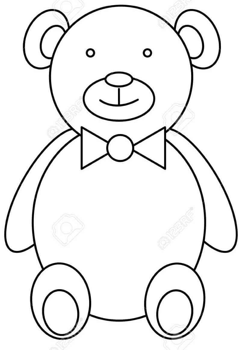 Desenho deUrso Teddy Simples 1 para colorir