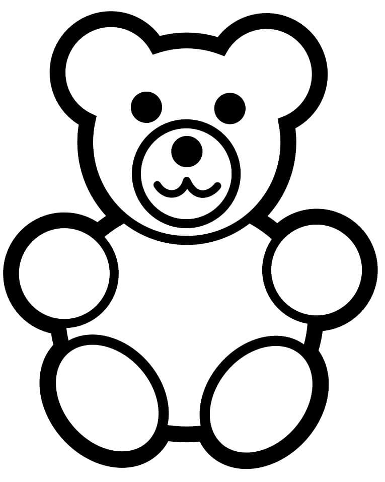 Desenho deUrso Teddy Simples 2 para colorir