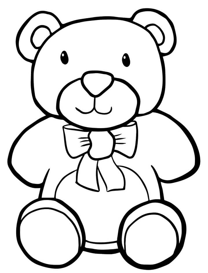 Desenho deUrso Teddy Simples 3 para colorir