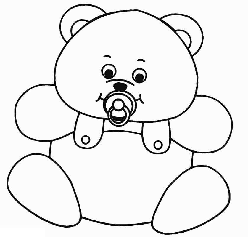 Desenho deUrso Teddy Simples 4 para colorir