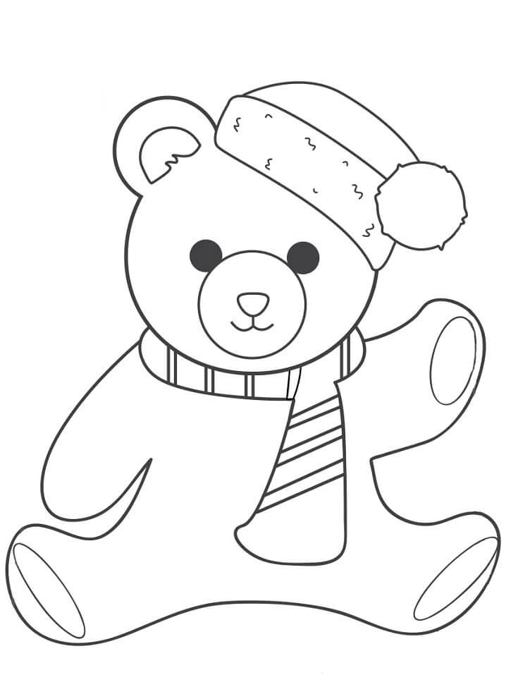 Desenho de Urso Teddy Simples 5 para colorir