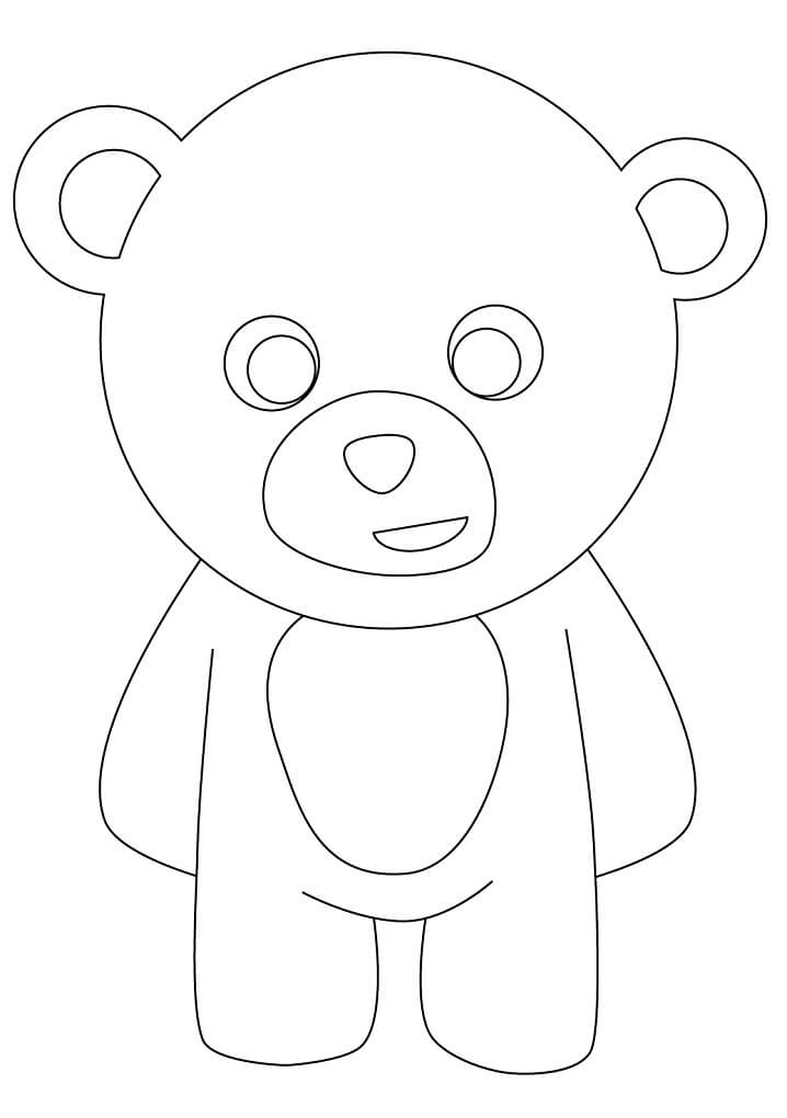 Desenho de Urso Teddy Simples para colorir