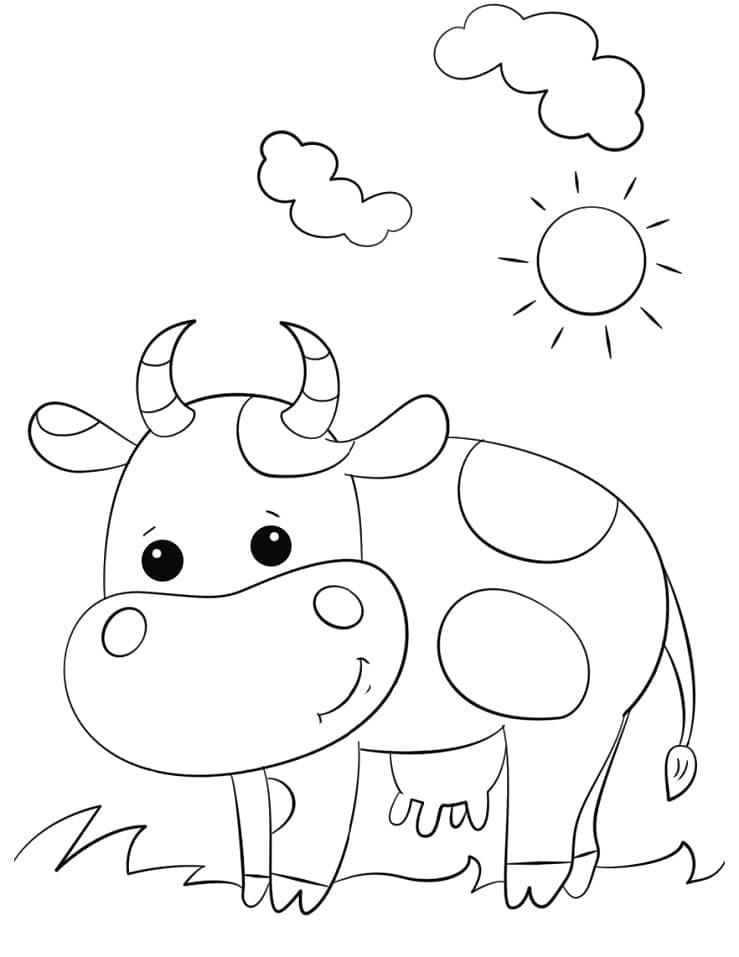 Desenho de Vaca Adorável 3 para colorir