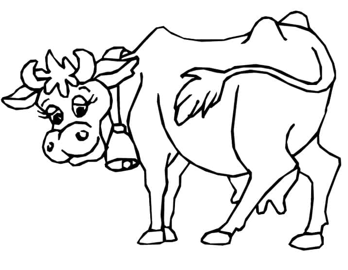 Desenho de Vaca Fofa 2 para colorir