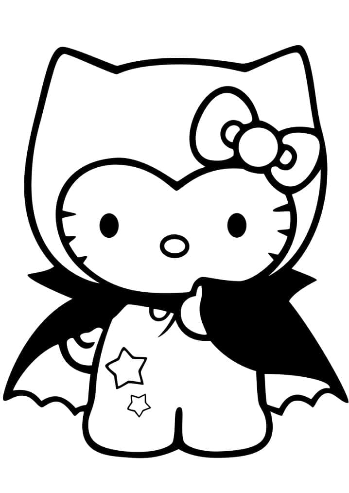 Desenho de Vampiro Hello Kitty para colorir