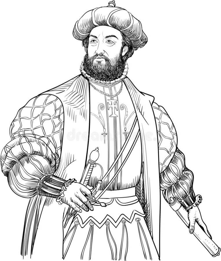 Desenhos de Vasco da Gama para colorir