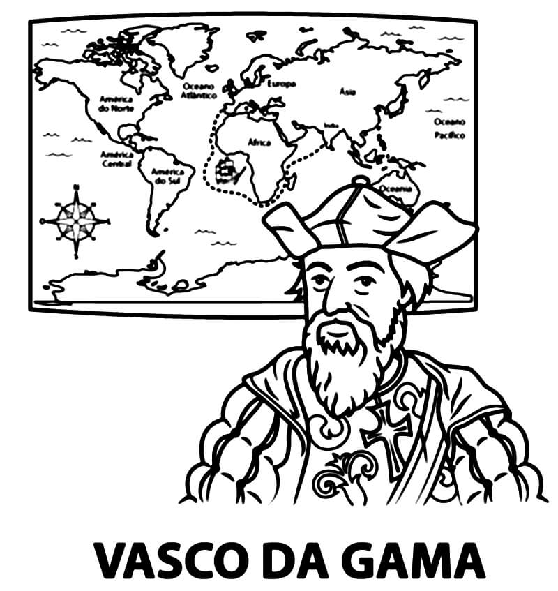 Desenho deVasco da Gama 3 para colorir