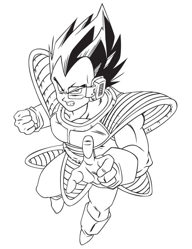 Desenhos de Vegeta para colorir