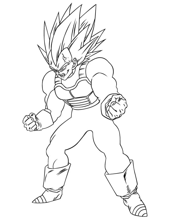 Desenho deVegeta com Raiva para colorir