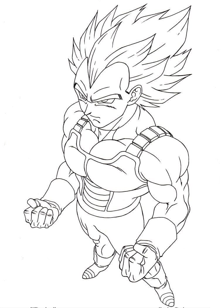 Desenho deVegeta de Dragon Ball para colorir