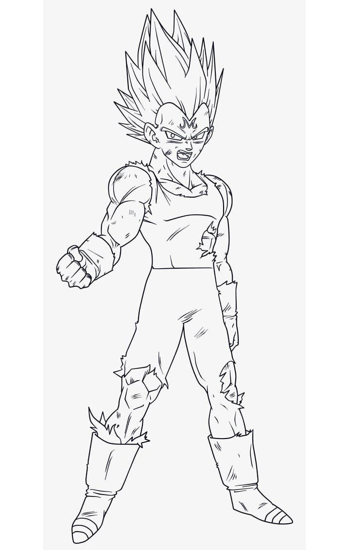 Desenho deVegeta de Dragon Ball Z para colorir