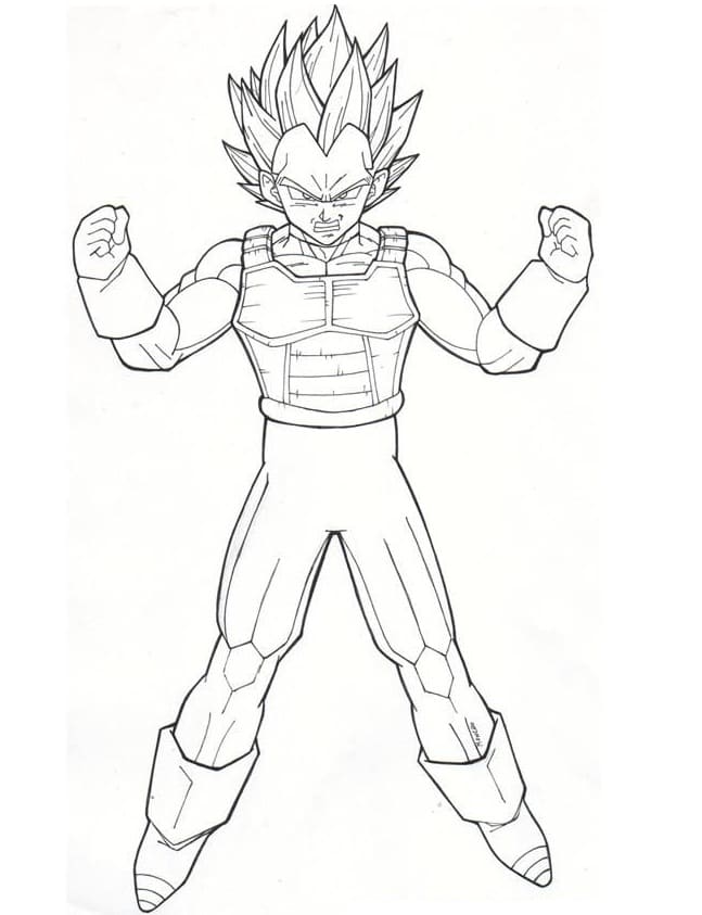 Desenho deVegeta Dragon Ball Z para colorir