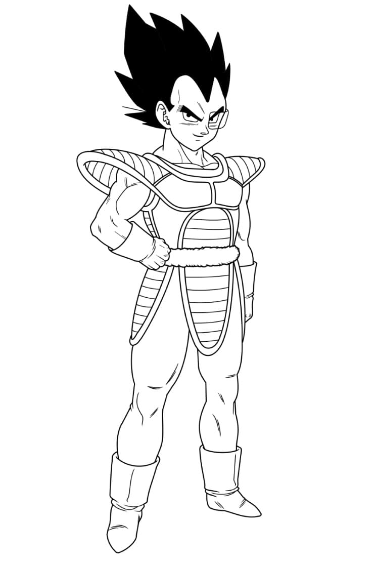 Desenho deVegeta Sorrindo para colorir