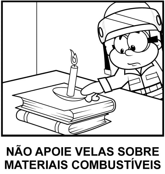 Desenho deVelas Materiais Combustíveis para colorir