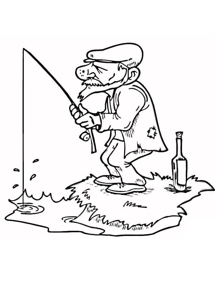 Desenho deVelho Pescador para colorir