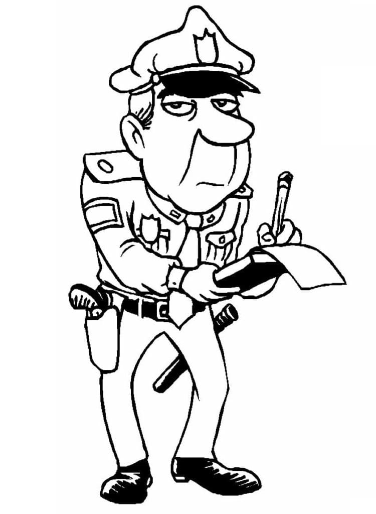 Desenho deVelho Policial para colorir