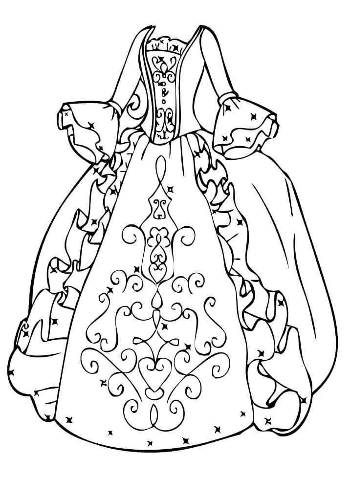 Desenho de Vestido Bonito 2 para colorir