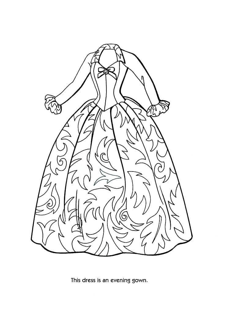 Desenho deVestido Bonito para colorir