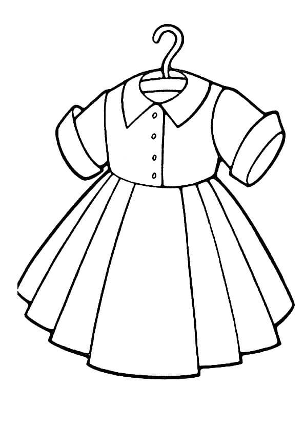 Desenho deVestido de Menina 2 para colorir