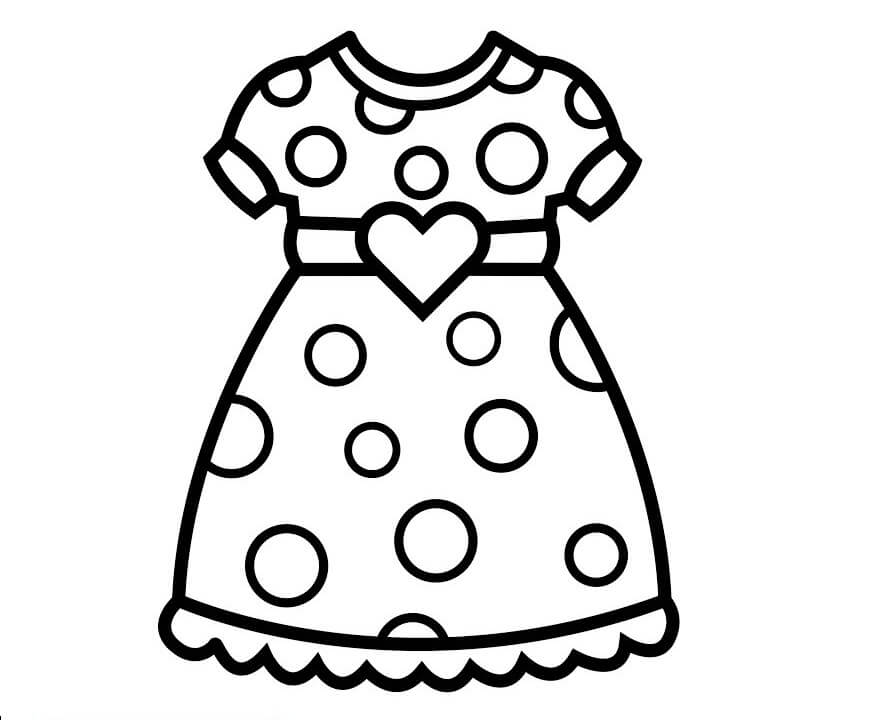 Desenho deVestido de Menina 3 para colorir