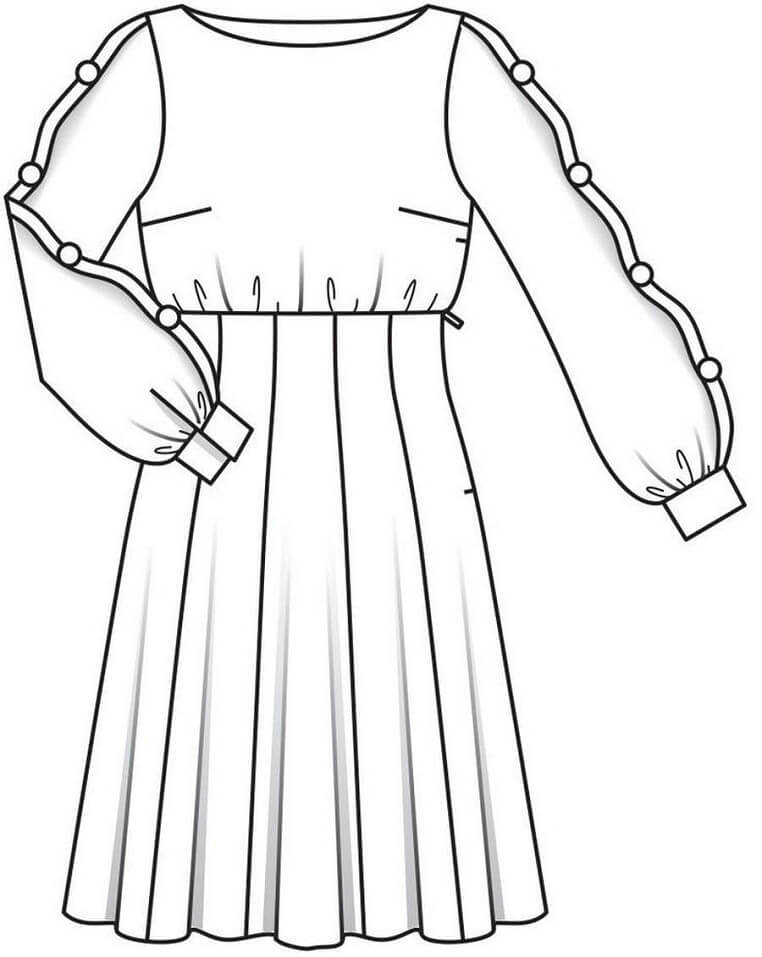 Desenho deVestido de Menina 5 para colorir