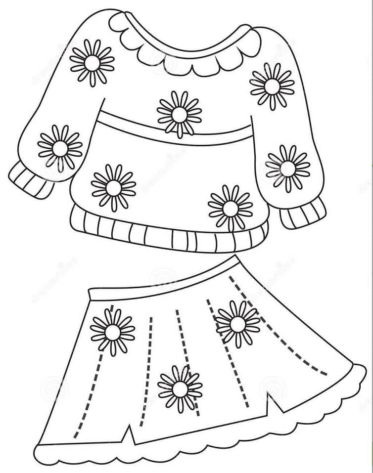 Desenho deVestido de Menina 6 para colorir