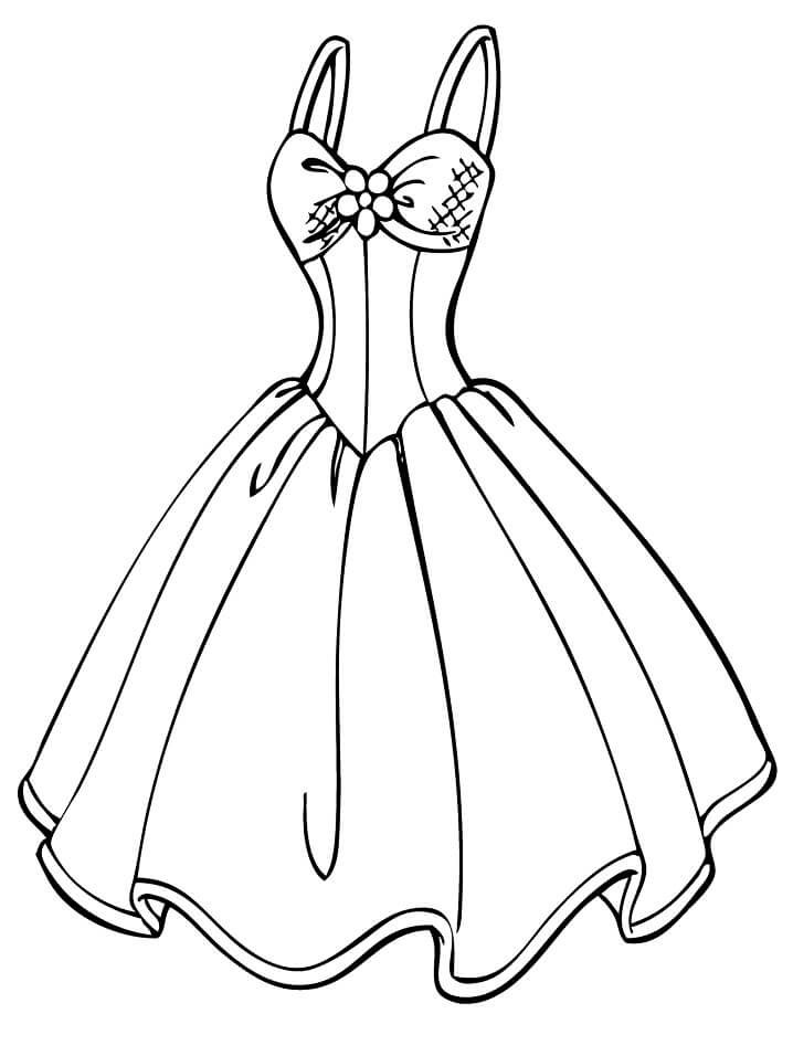 Desenho de Vestido de Senhora 3 para colorir