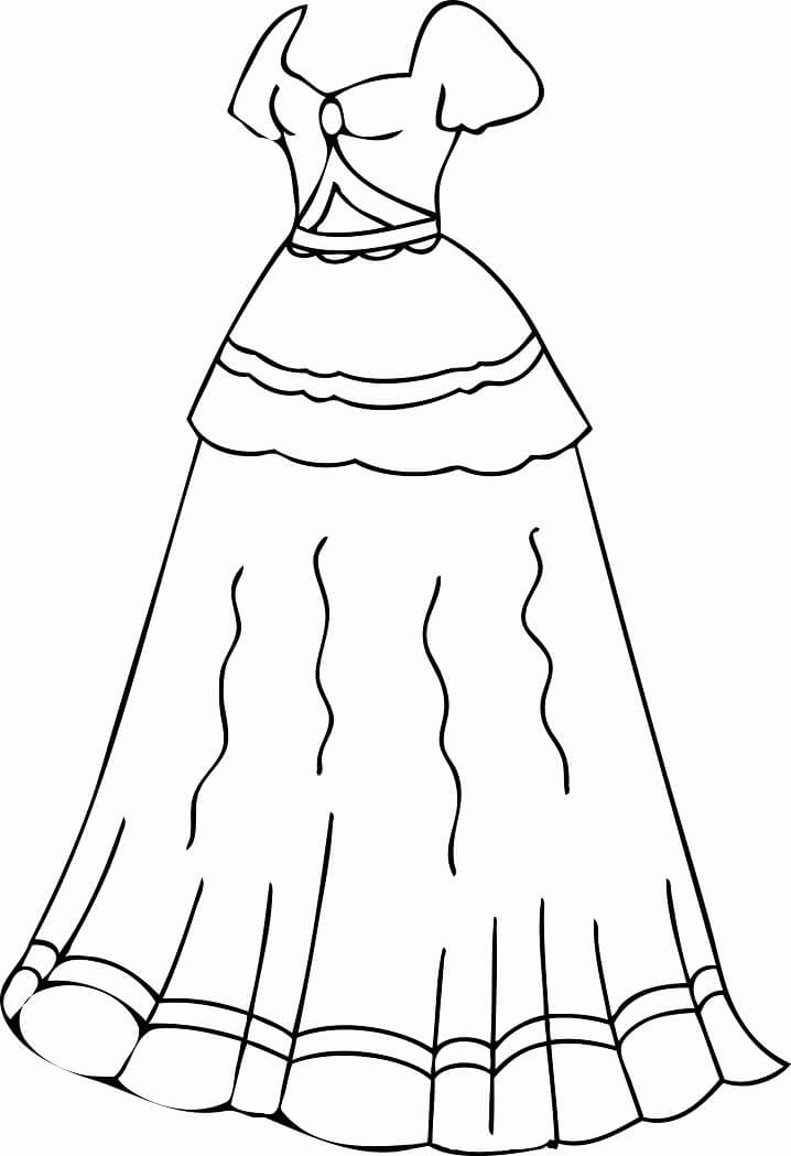 Desenho deVestido de Senhora para colorir