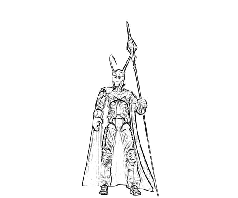 Desenho de Vilão Loki 4 para colorir