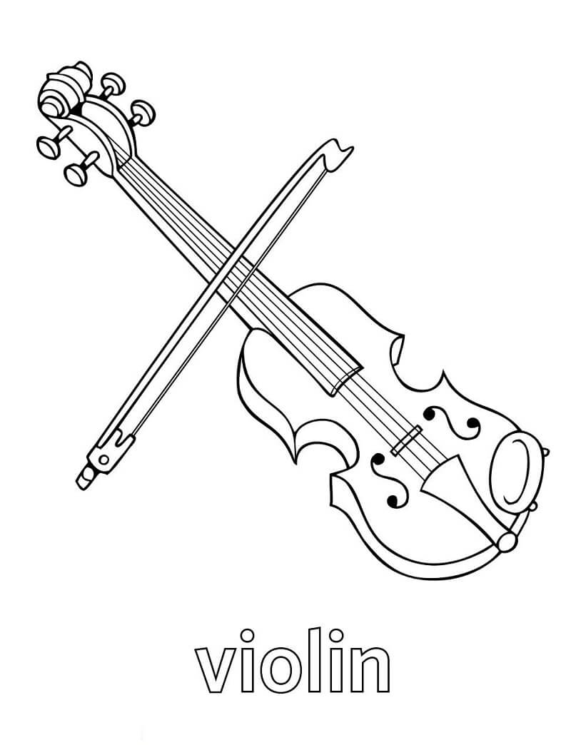 Desenho deViolino Normal 3 para colorir