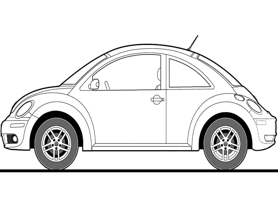 Desenho deVolkswagen Beetle 2009 para colorir