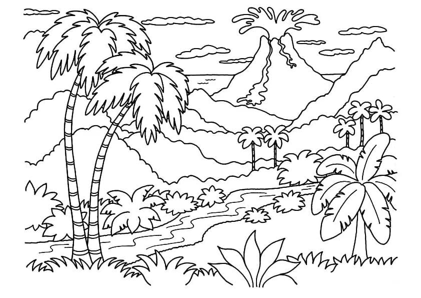 Desenho deVulcão da Floresta para colorir