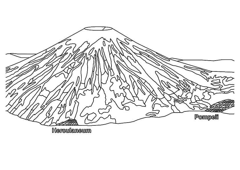 Desenho deVulcão de Pompeia para colorir