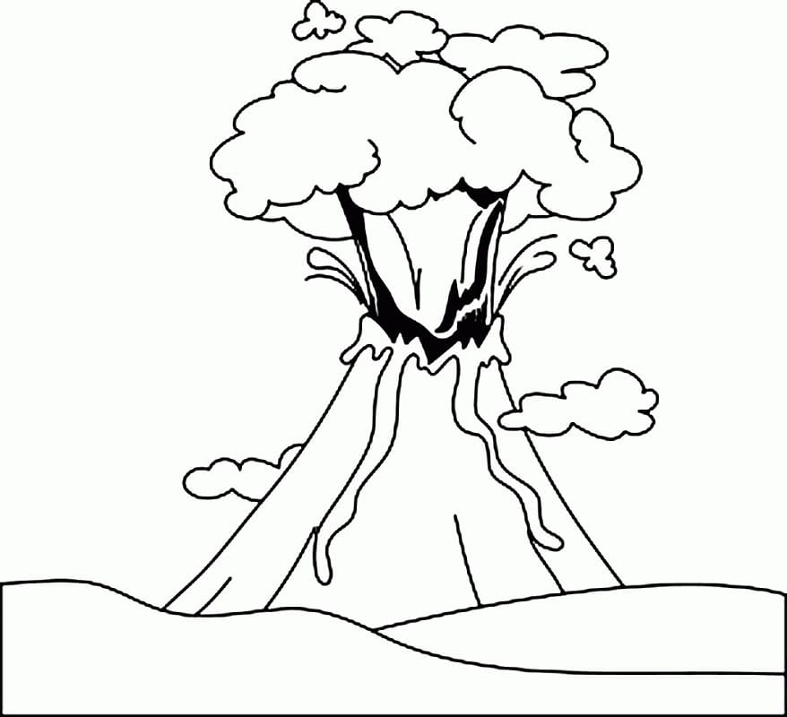 Desenho deVulcão em Erupção 5 para colorir