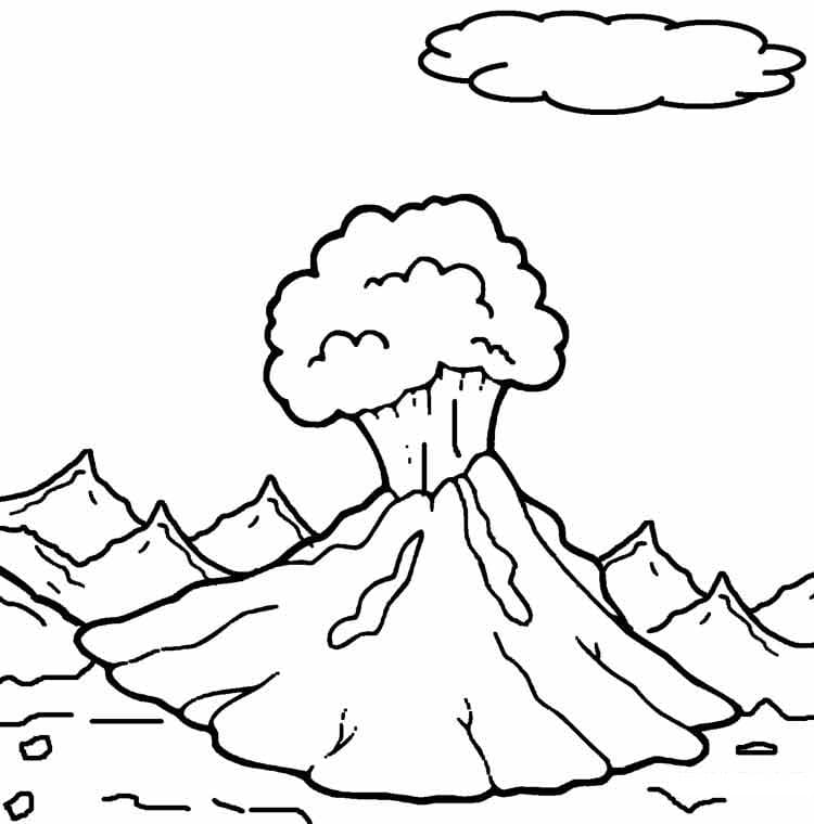 Desenho deVulcão em Erupção 6 para colorir