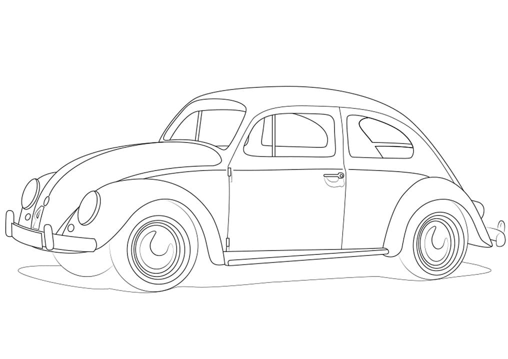 Desenho deVW Fusca para colorir