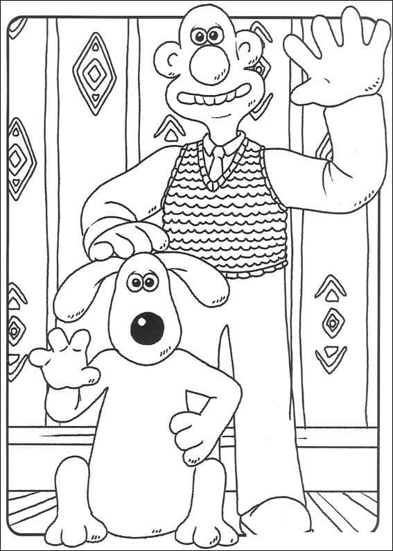 Desenhos de Wallace e Gromit para colorir