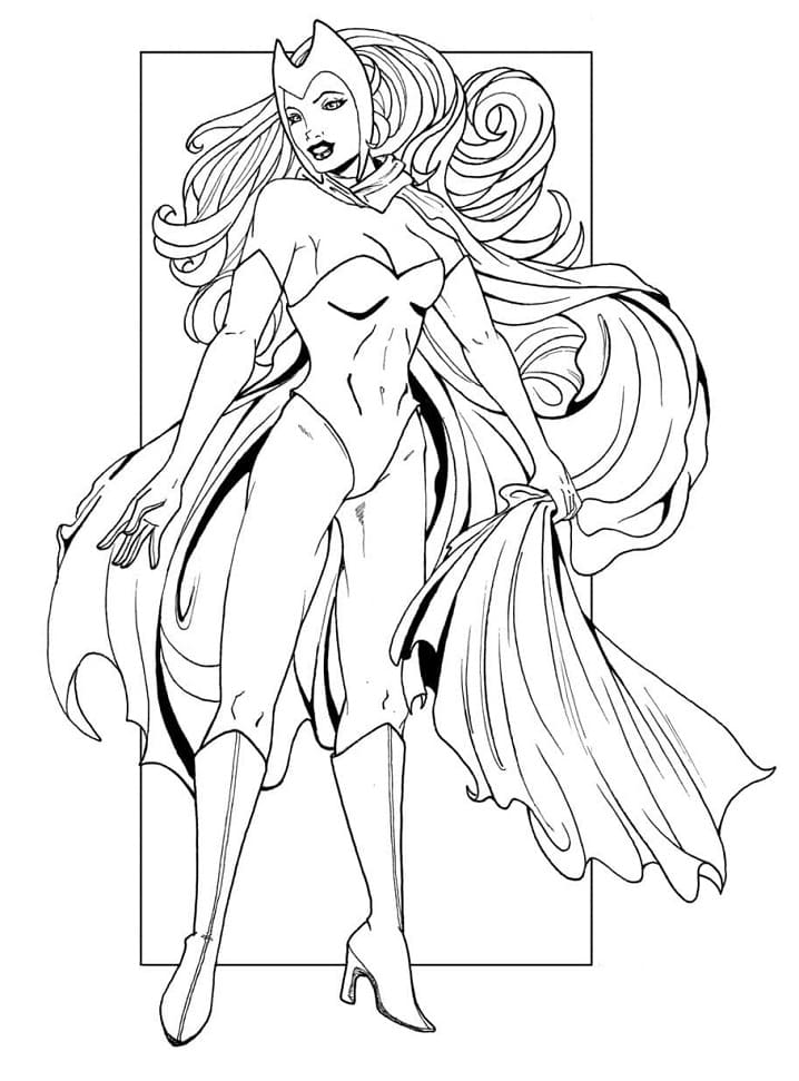 Desenho de Wanda Maximoff 3 para colorir