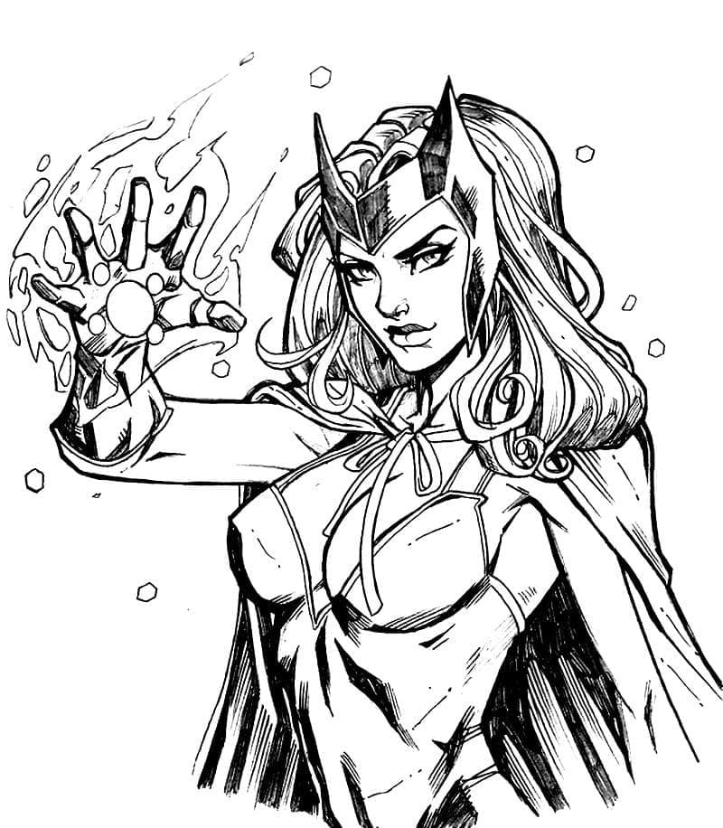 Desenho de Wanda Maximoff 4 para colorir